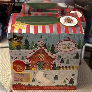 Candy Cane Lane Gingerbread House Kit - Red, Green, White